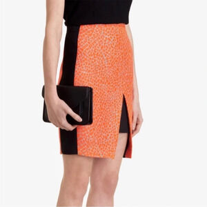 Ted Baker Quanda jacquard orange pencil skirt